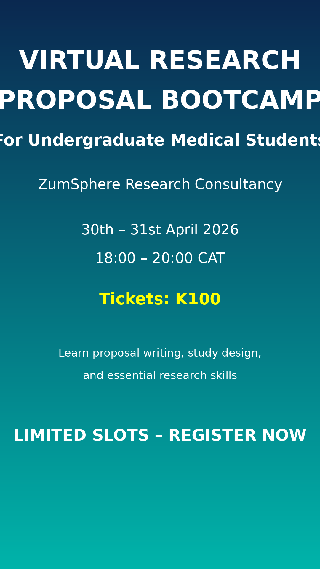 Research Proposal Development Bootcamp